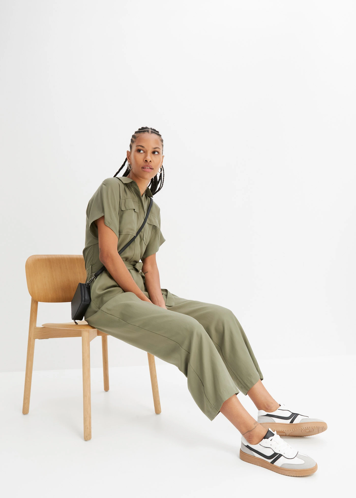Jumpsuit van soepel lyocell • olijfgroen • bonprix online shop