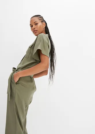 Jumpsuit van soepel lyocell • olijfgroen • bonprix online shop