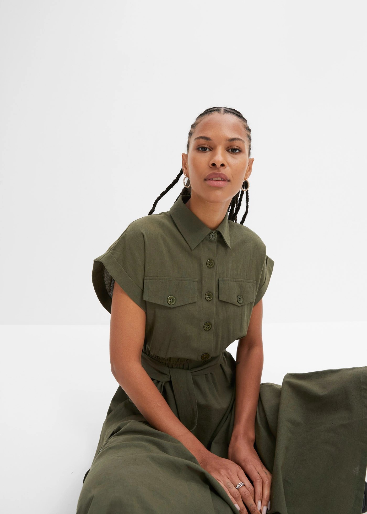 Robe midi 100% coton • olive • product-page.page-title-suffix