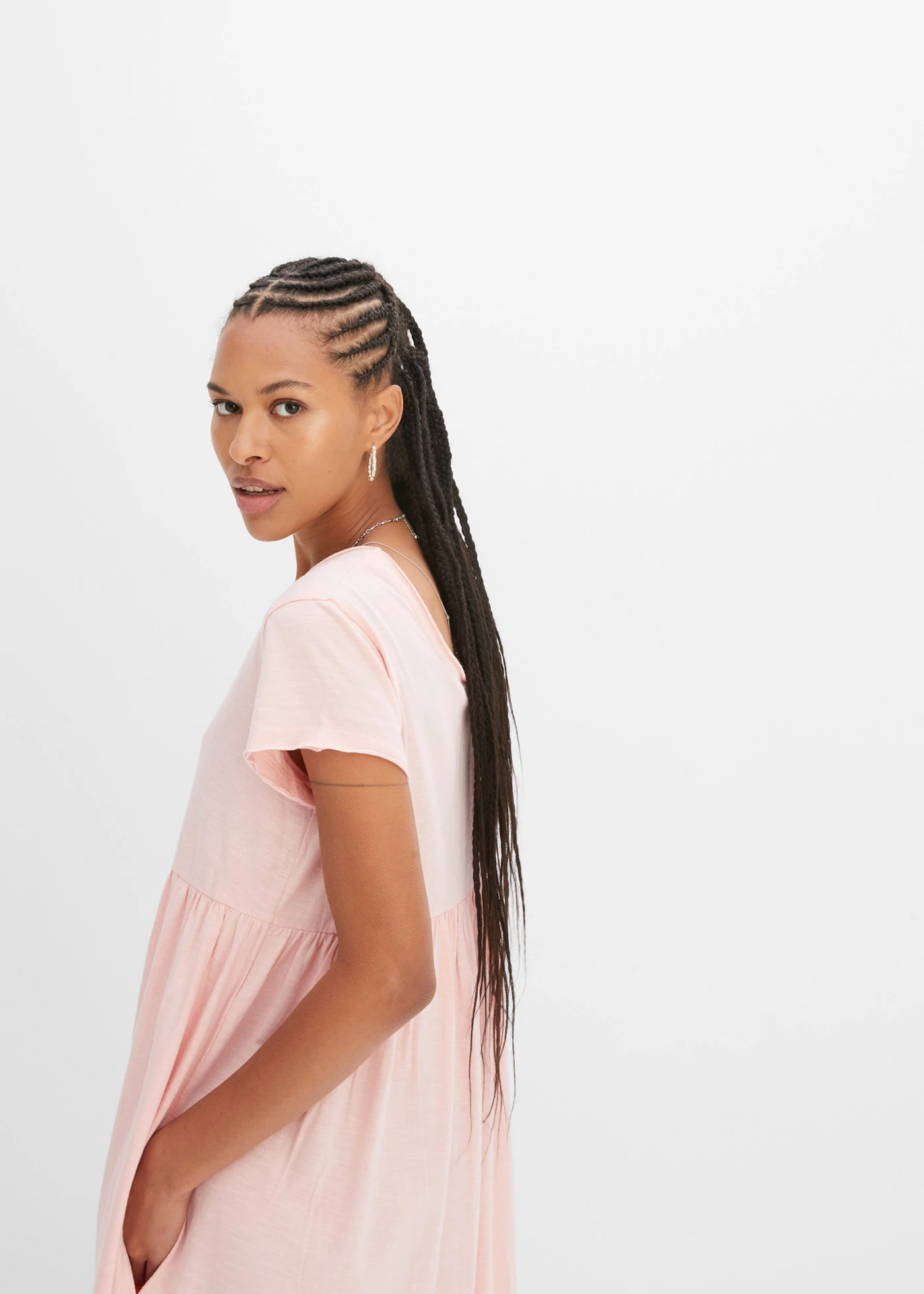 Robe midi en coton • rose bonbon • Boutique bonprix