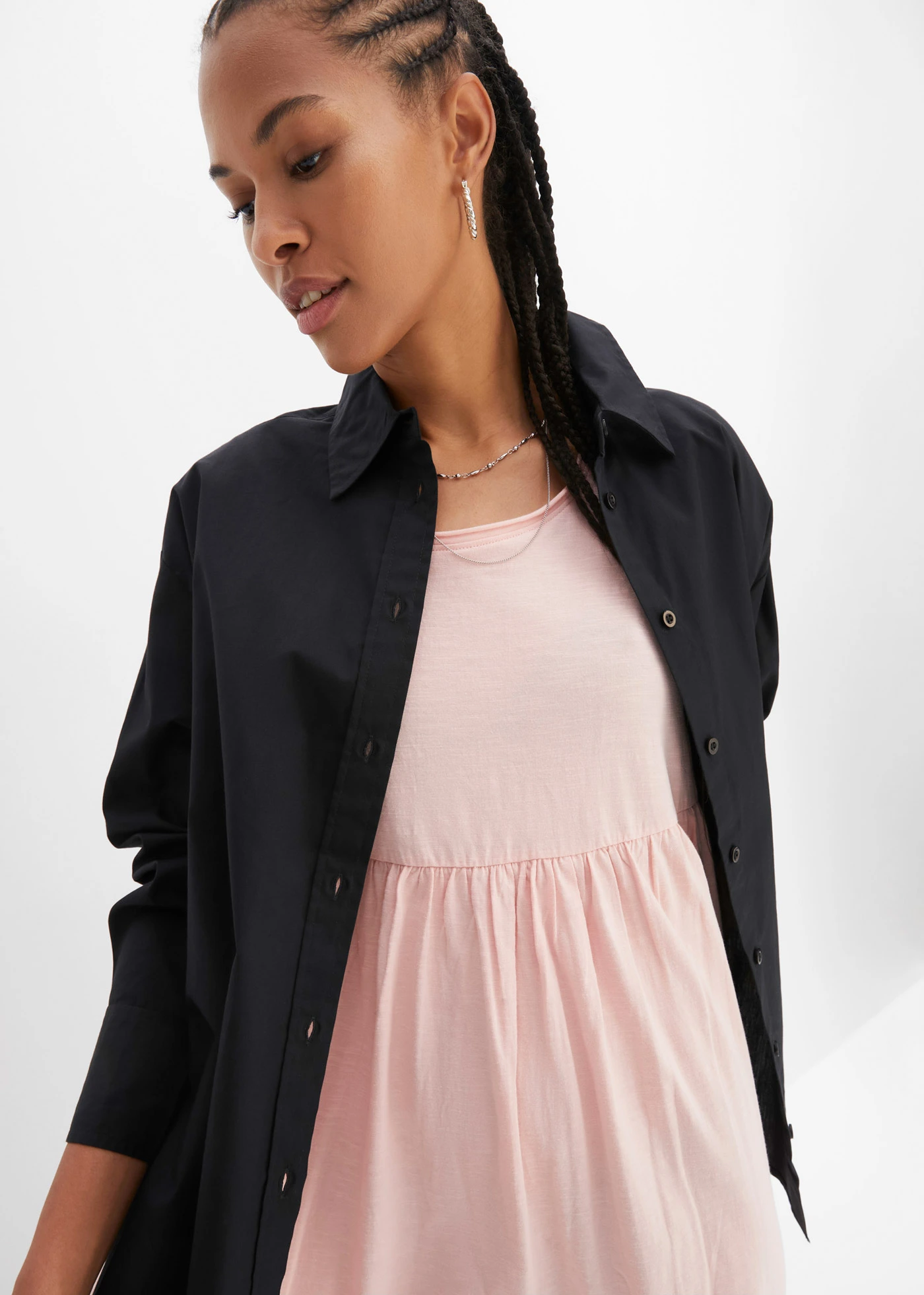 Robe midi en coton • rose bonbon • Boutique bonprix