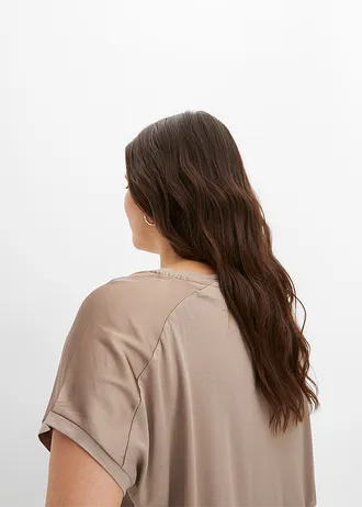 Shirt in een viscosemix • taupe plus size • bonprix online shop