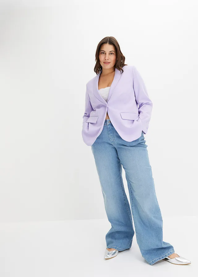 Blazer met een knoop, Kleur: lichtviolet