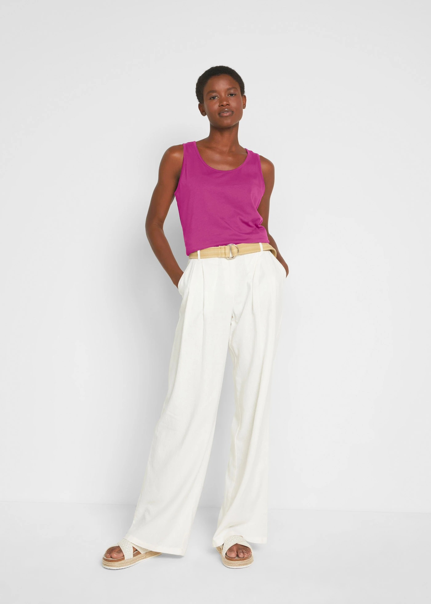 Maiou lung din bumbac 100% (set/5 buc.) • pink închis+violet-orhidee+bleu+galben deschis+bej-icecafé • magazin bonprix