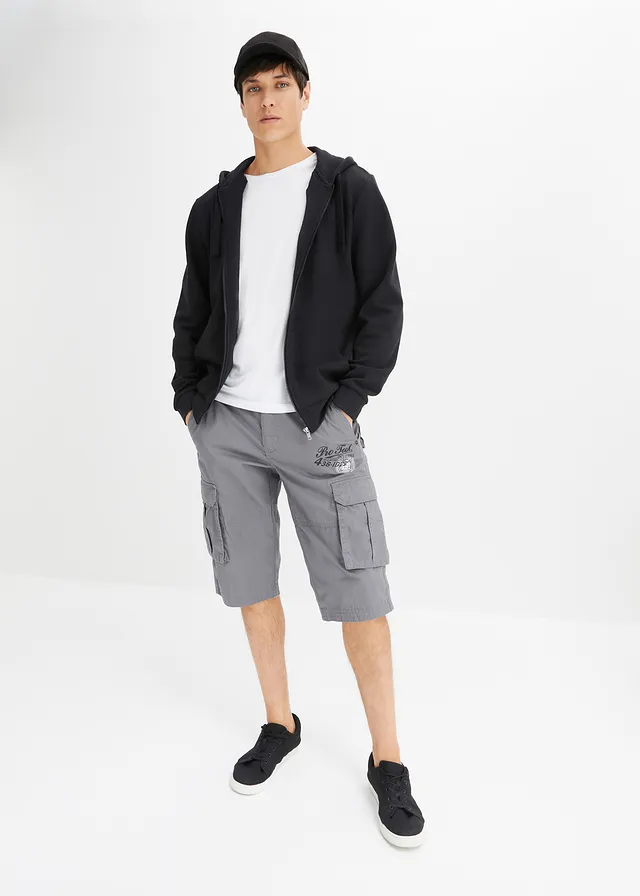 Lange bermuda, regular fit, Kleur: rookgrijs