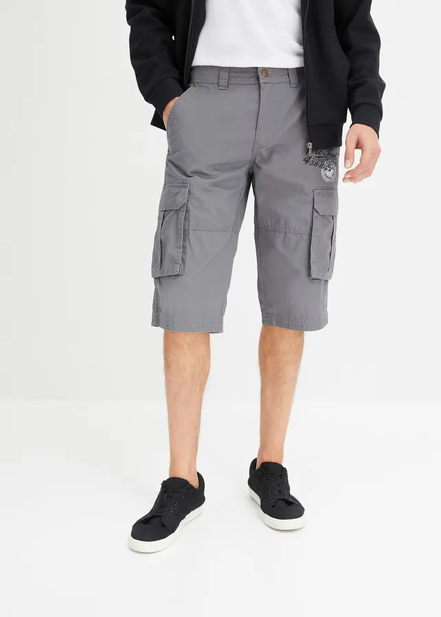 Lange bermuda, regular fit, Kleur: rookgrijs