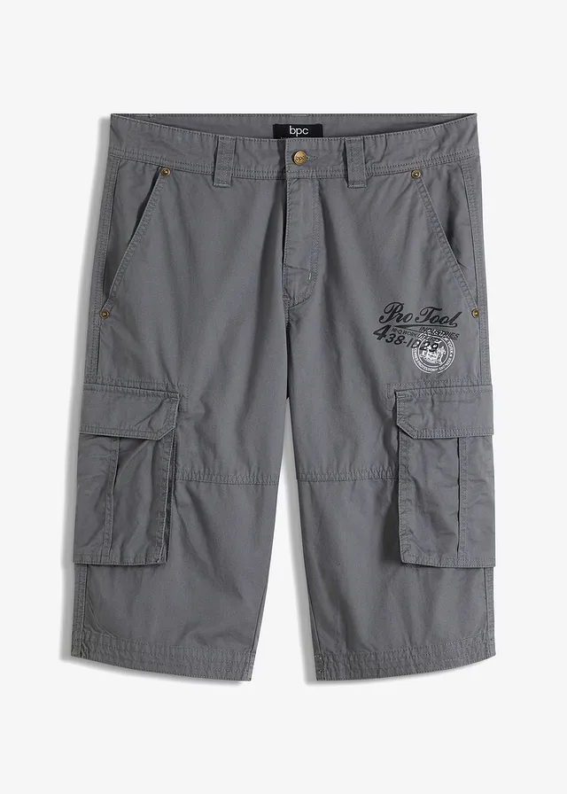 Lange bermuda, regular fit, Kleur: rookgrijs