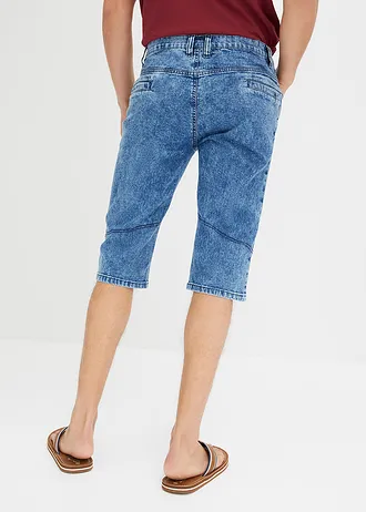 Bermuda long et léger en jean extensible, Regular, Couleur: bleu denim
