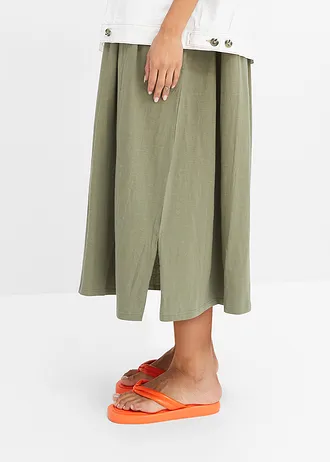 Robe midi en coton • olive • Boutique bonprix