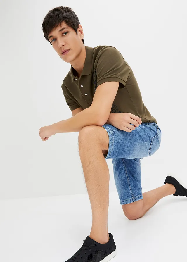 Bermuda taille élastiquée en denim léger, slim • bleu denim • product-page.page-title-suffix