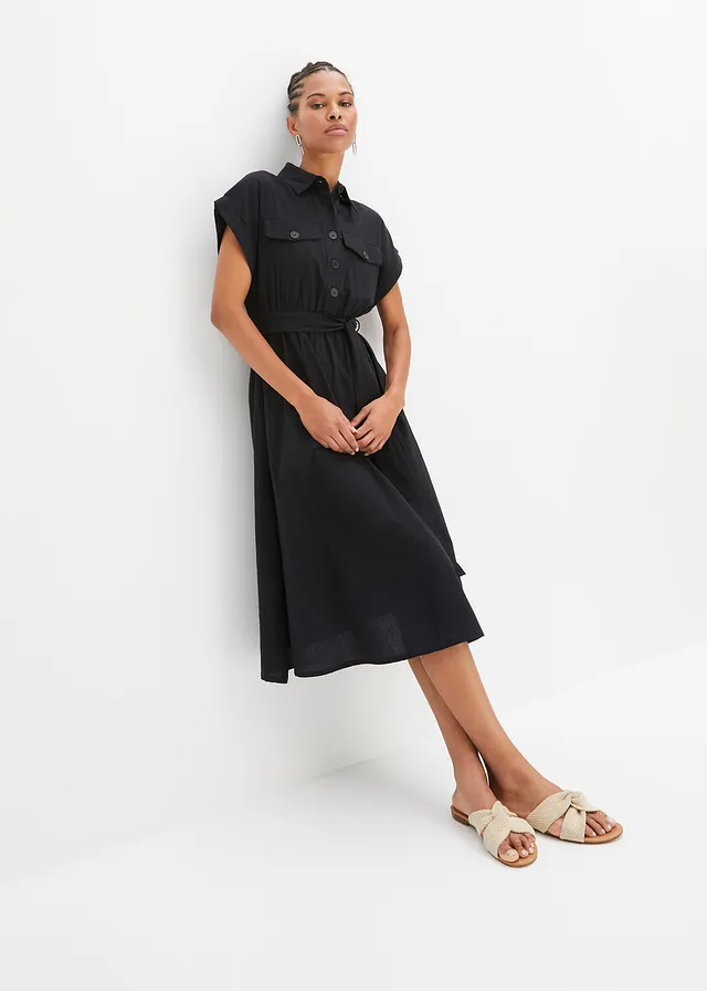 Robe midi 100% coton • noir • product-page.page-title-suffix
