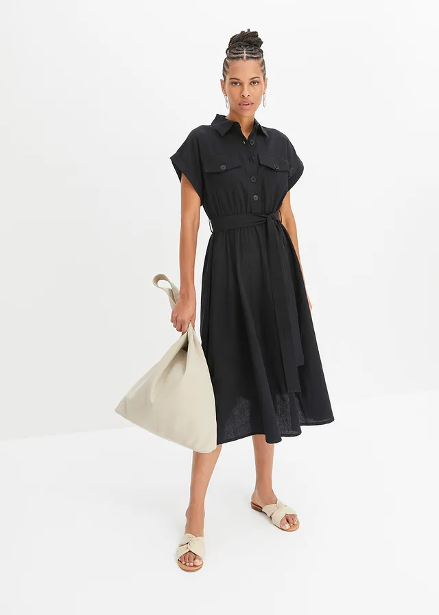 Robe midi 100% coton • noir • product-page.page-title-suffix