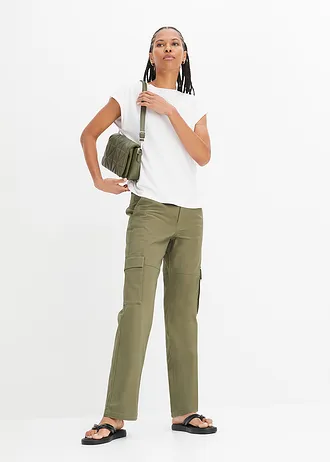 T-shirt in een zachte viscosemix, Kleur: wit