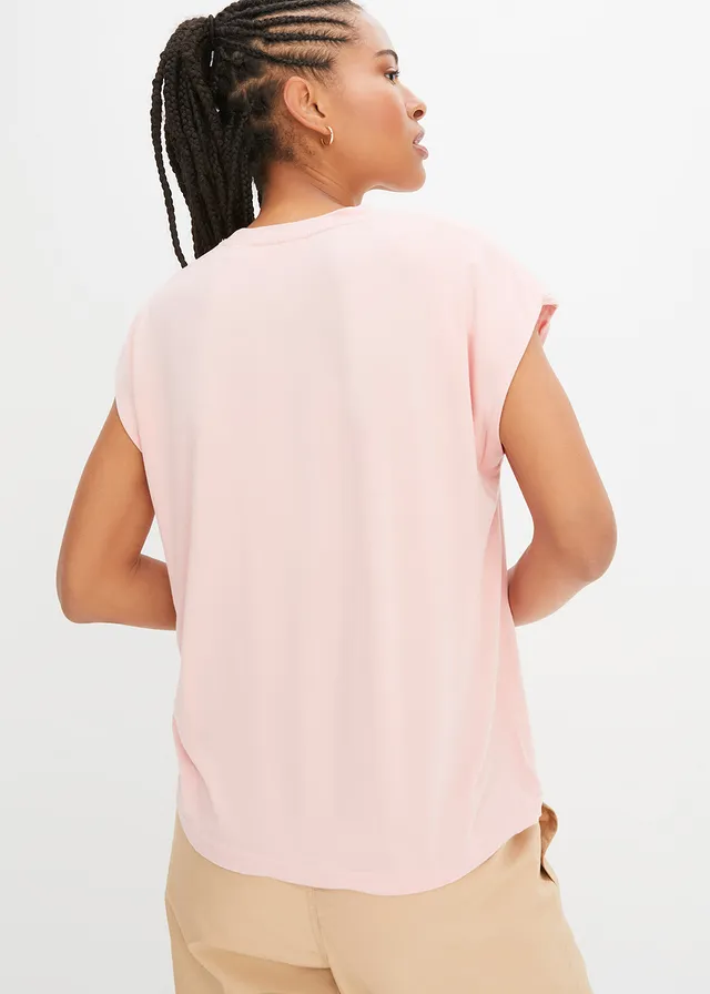 T-shirt van zachte viscose, Kleur: zoet roze