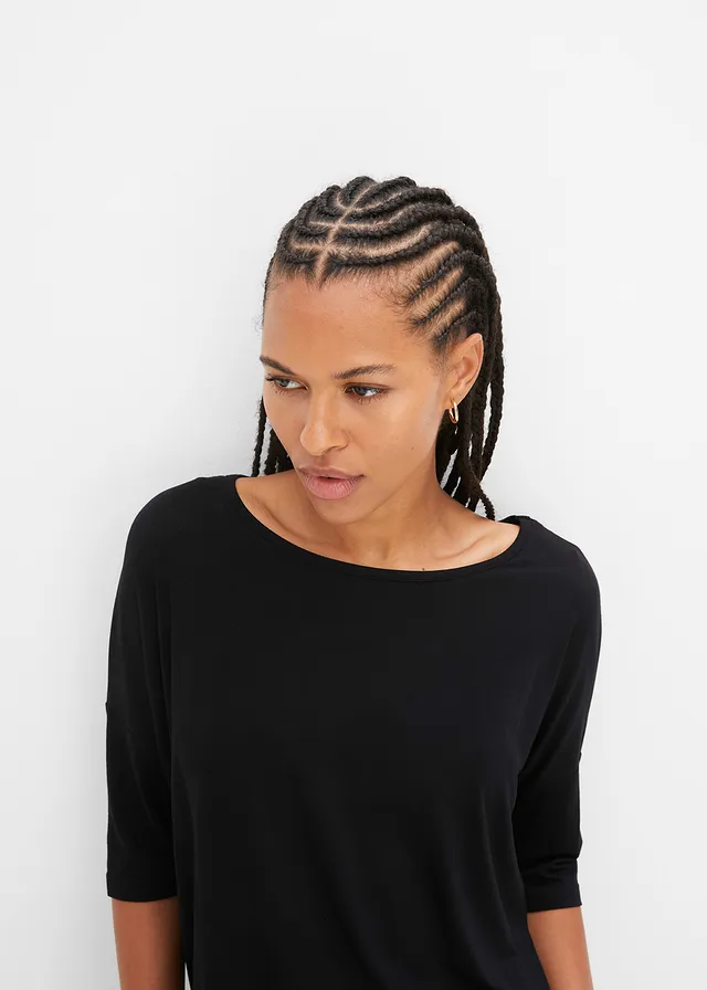 T-shirt boxy en viscose extensible • noir • product-page.page-title-suffix
