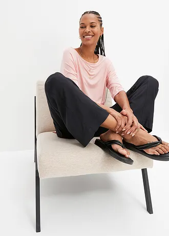 Boxy shirt in een zachte viscosemix, Kleur: zoet roze