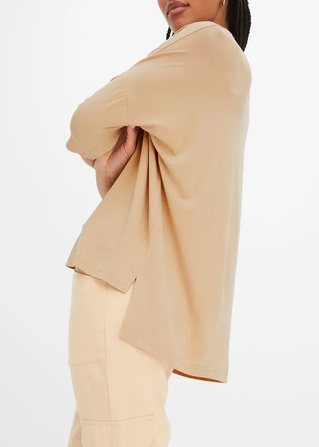 T-shirt boxy en viscose extensible • latte macchiato • product-page.page-title-suffix