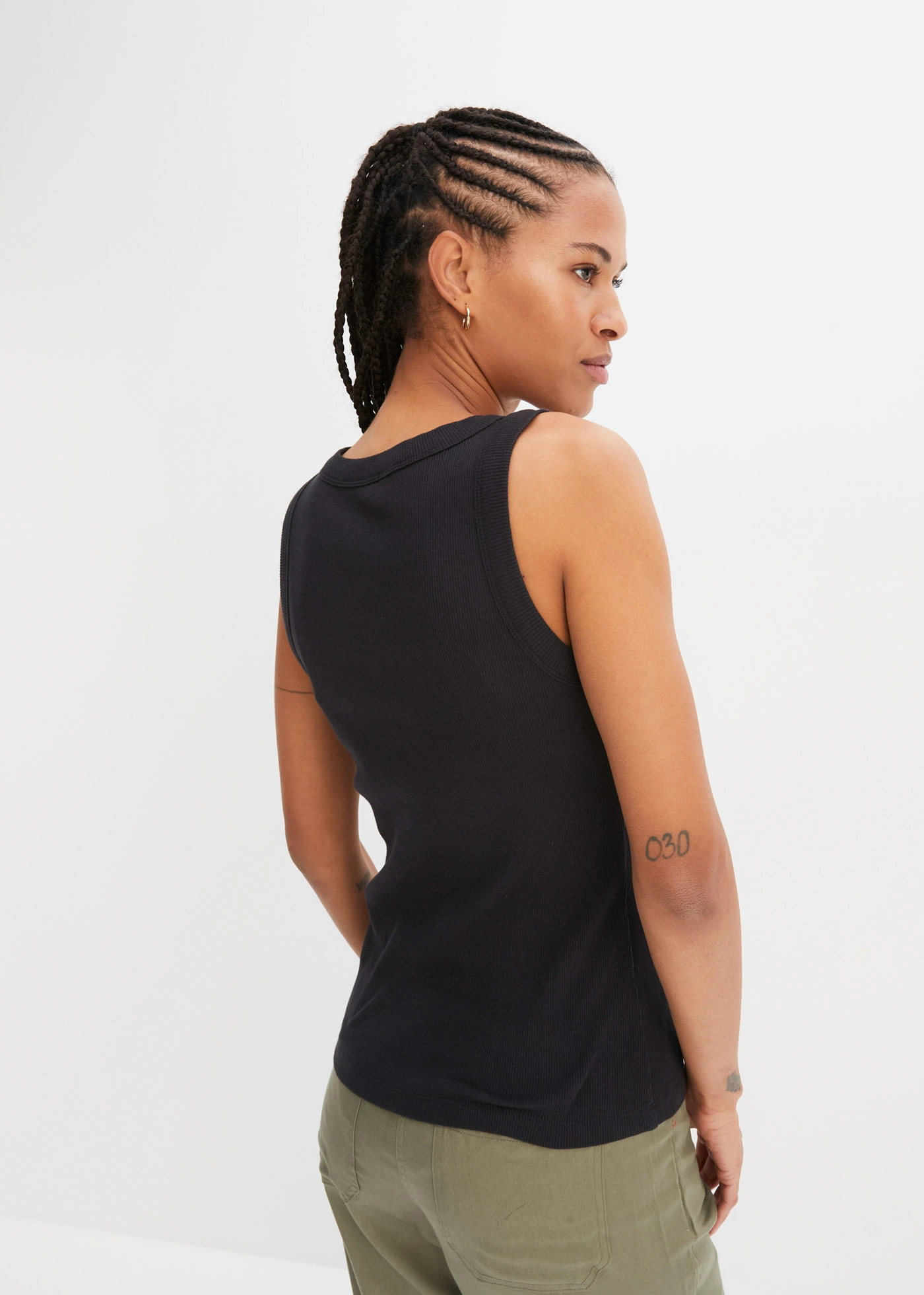 Žebrovaný top z čisté organické bavlny • černá • bonprix obchod