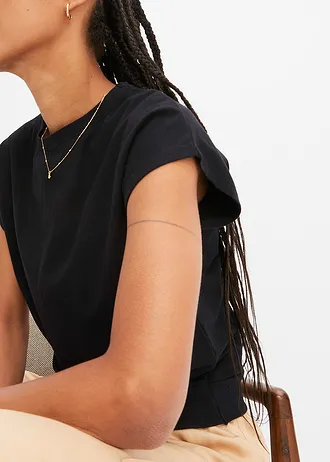 Kort T-shirt van biologisch katoen • zwart • bonprix online shop