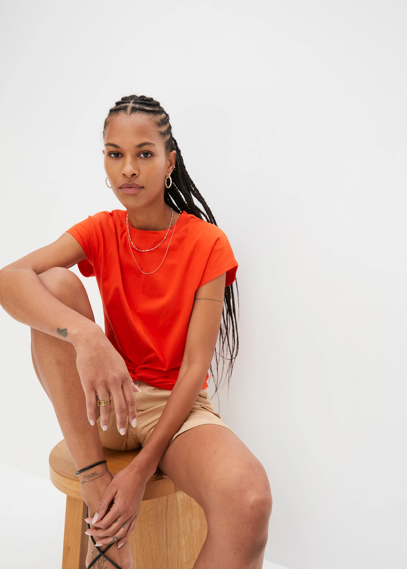 Kort T-shirt van biologisch katoen • bloedsinaasappel • bonprix online shop