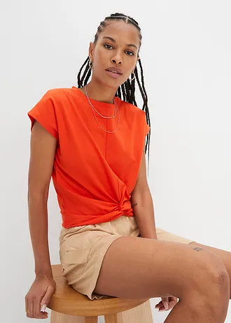 T-shirt court 100% coton, Couleur: orange sanguine