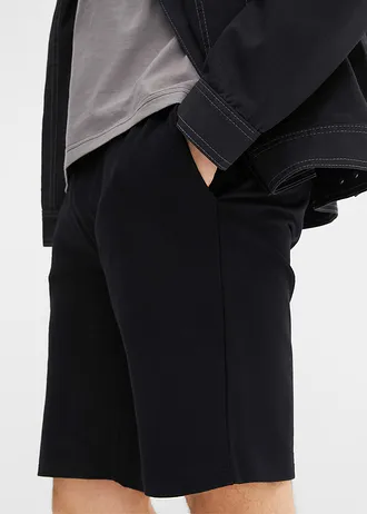 T-shirt et bermuda sweat (ens. 2 pces) • noir/gris fumée • Boutique bonprix