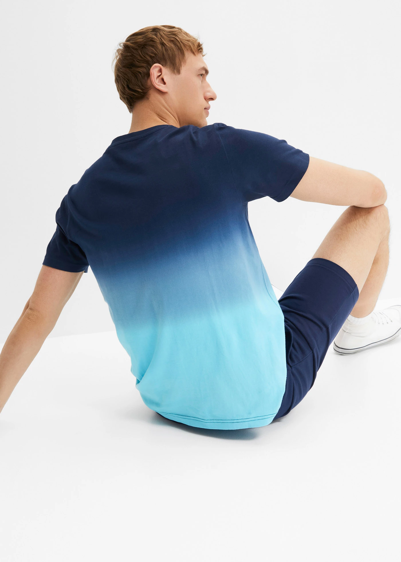 T-shirt en sweatbermuda (2-dlg. set) • donkerblauw-aqua • bonprix online shop