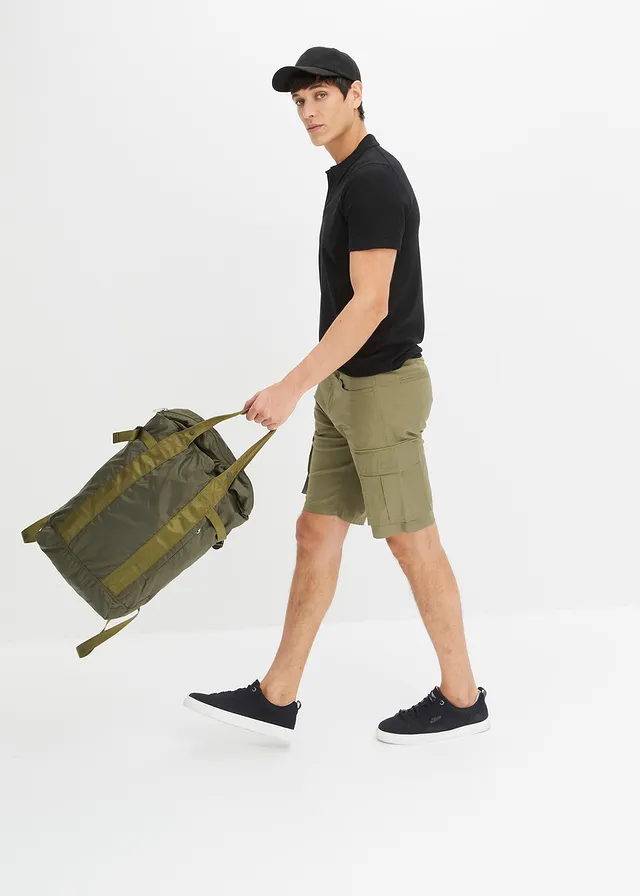 Stretch cargo bermuda, regular fit • olijfgroen • product-page.page-title-suffix