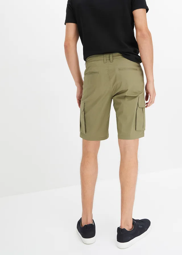 Stretch cargo bermuda, regular fit • olijfgroen • product-page.page-title-suffix