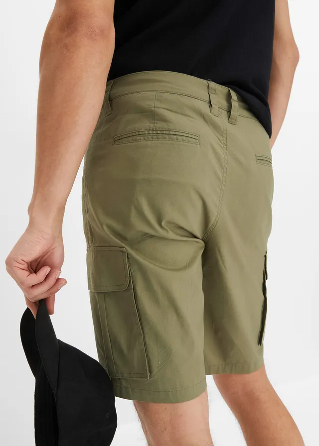 Stretch cargo bermuda, regular fit • olijfgroen • product-page.page-title-suffix