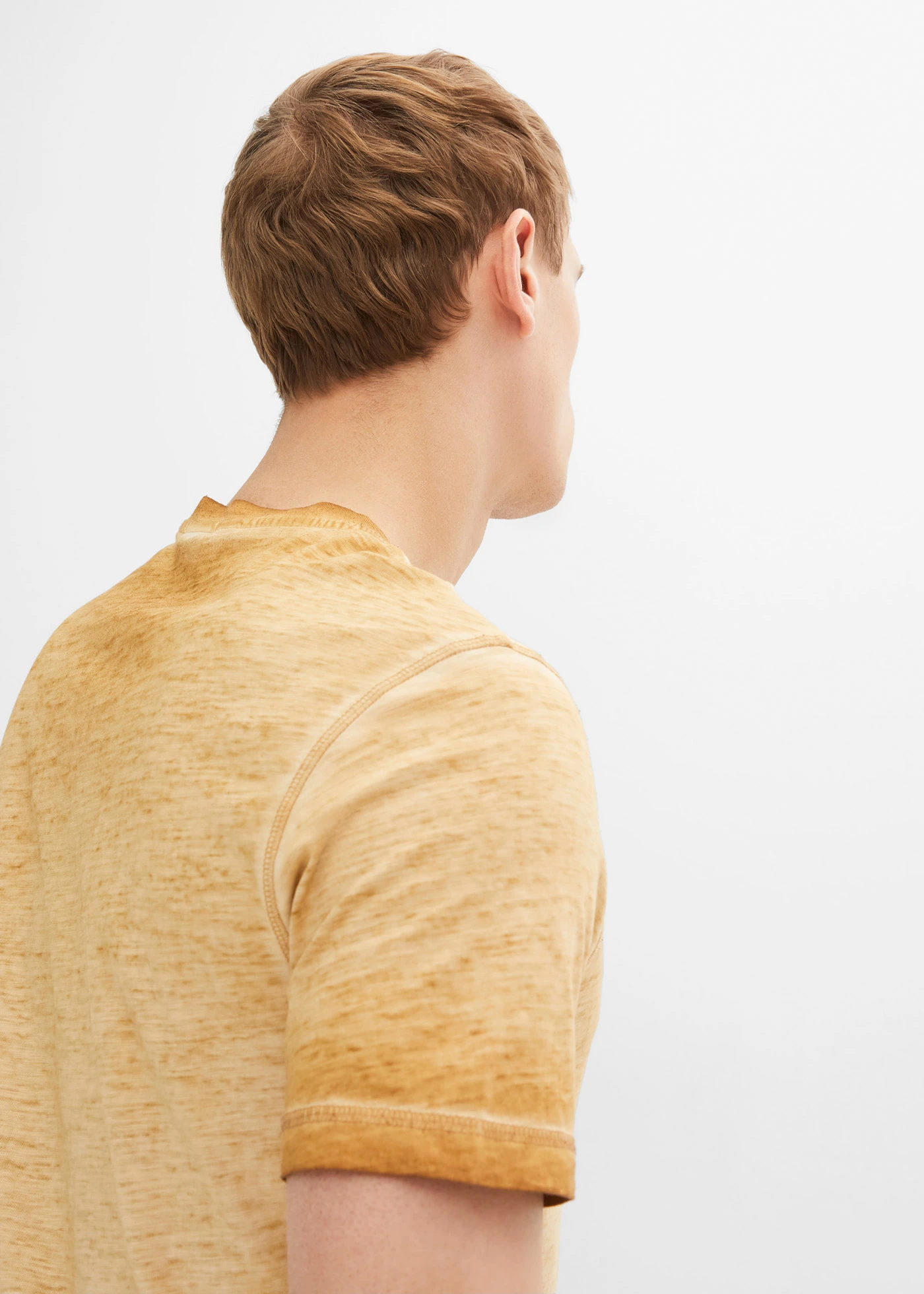 Henley shirt van biologisch katoen in washed out look • beige used • bonprix online shop