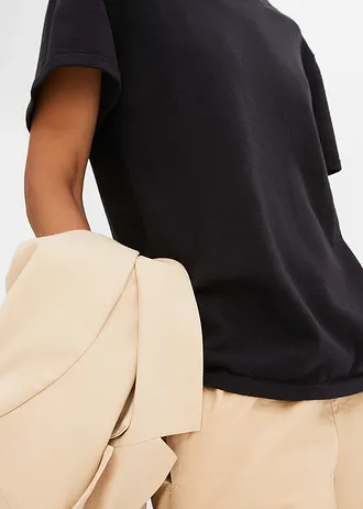 Fijn gebreid shirt van katoen • zwart • bonprix online shop