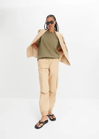 Fijn gebreid shirt van katoen • olijfgroen • bonprix online shop