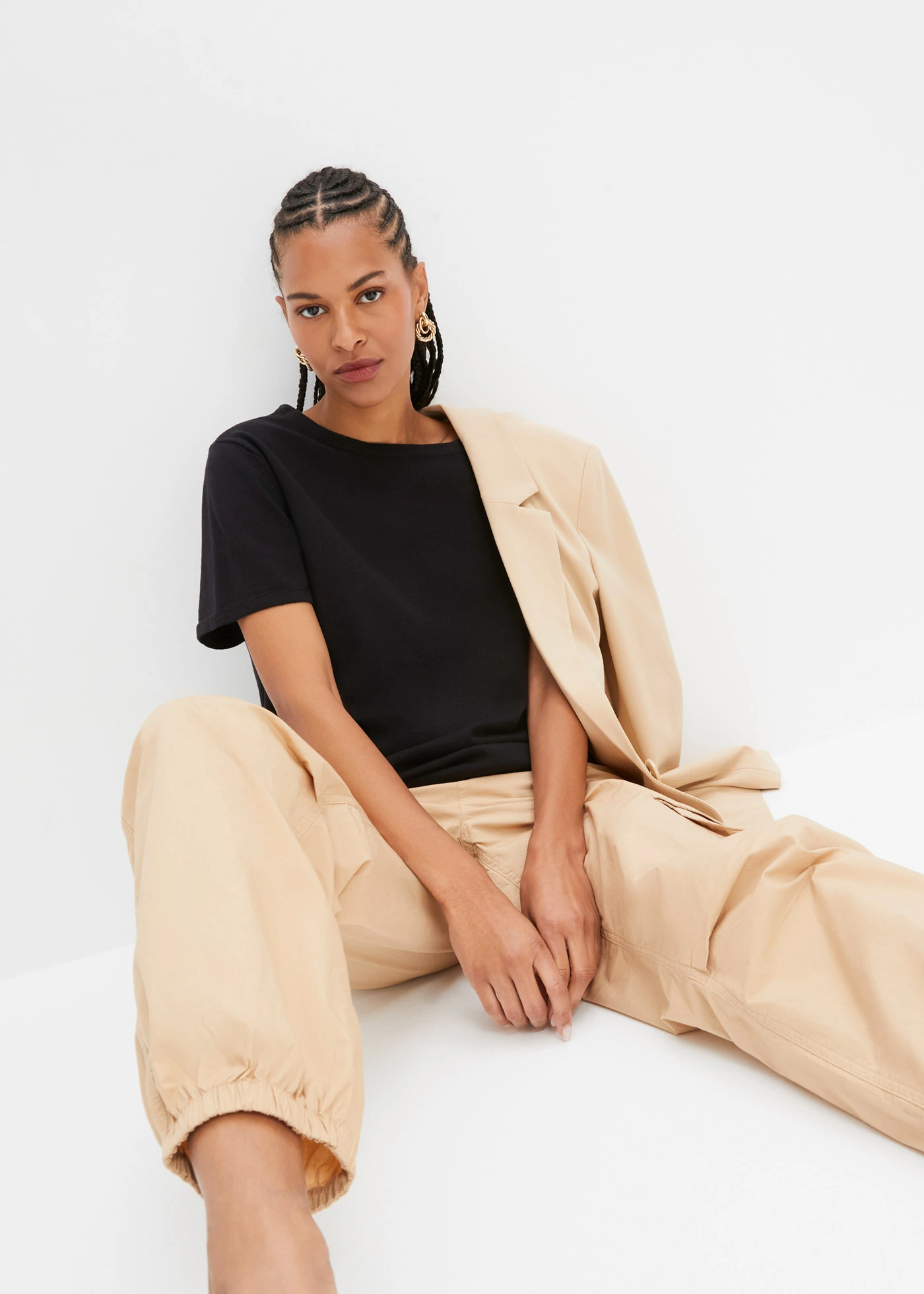 Fijn gebreid shirt van katoen • zwart • bonprix online shop