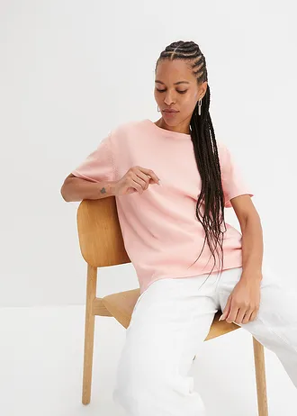 Fijn gebreid shirt van katoen • zoet roze • bonprix online shop