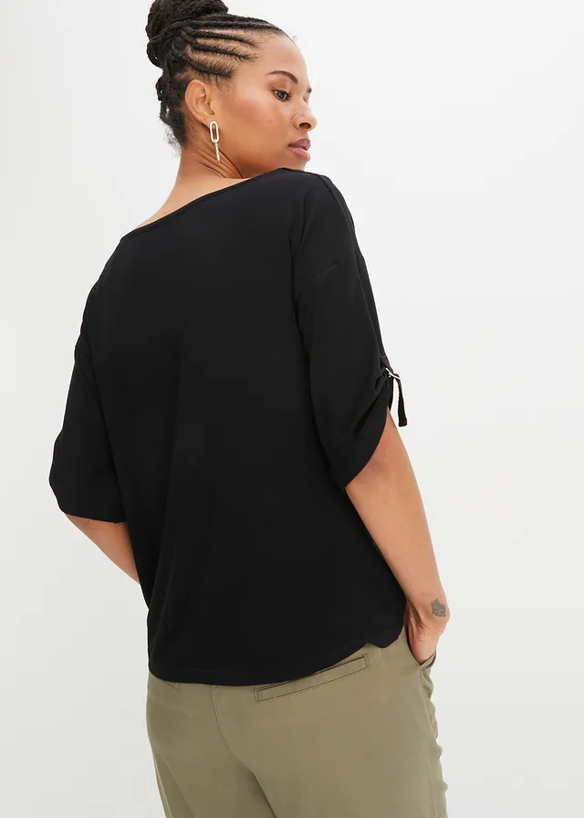T-shirt met boothals • zwart • product-page.page-title-suffix
