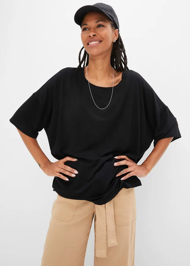 T-shirt oversize en viscose fluide • noir • product-page.page-title-suffix