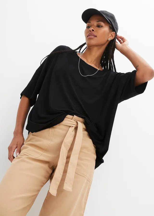 T-shirt oversize en viscose fluide • noir • product-page.page-title-suffix