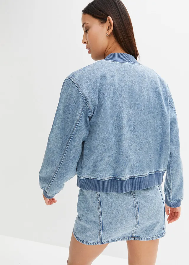 Blouson en jean, Couleur: bleu clair denim