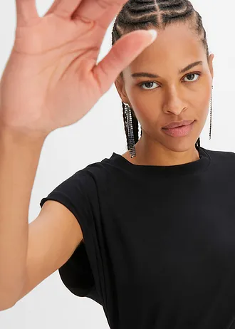 T-shirt van zachte viscose • zwart • bonprix online shop