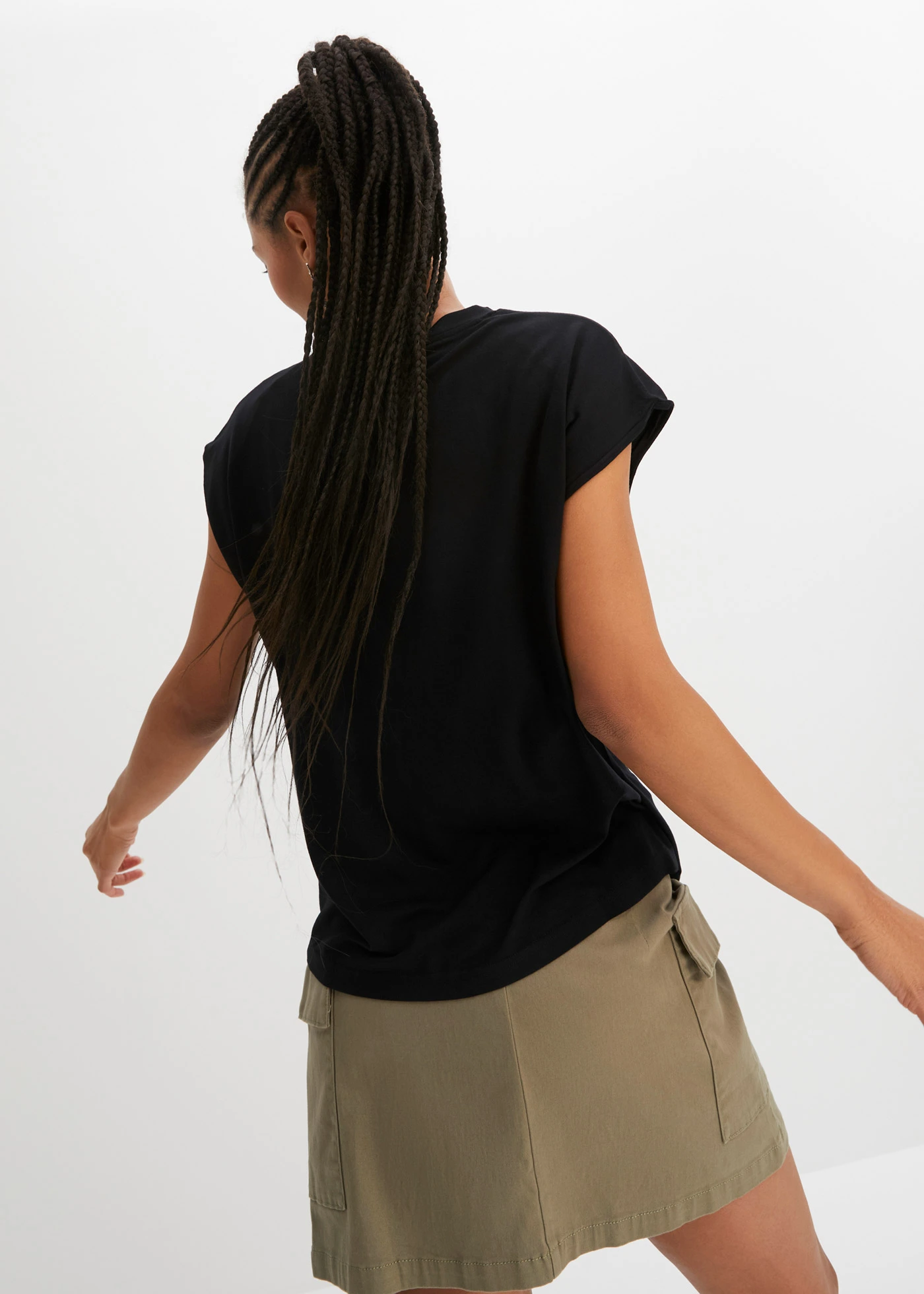 T-shirt van zachte viscose • zwart • bonprix online shop