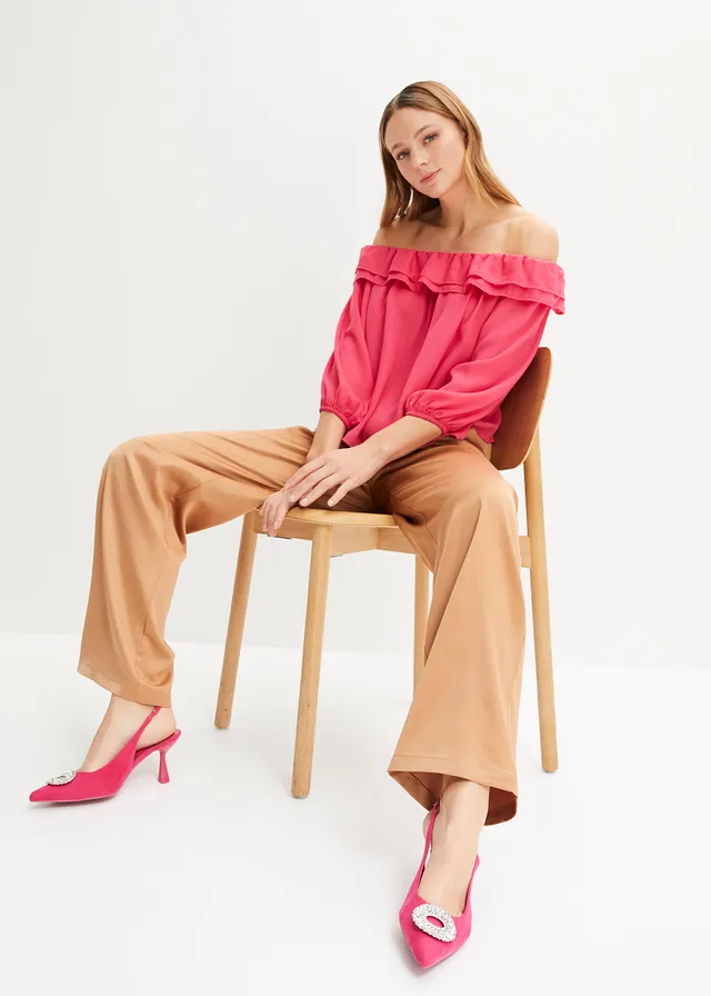 Carmen blouse van gerecycled polyester • donkerpink • product-page.page-title-suffix