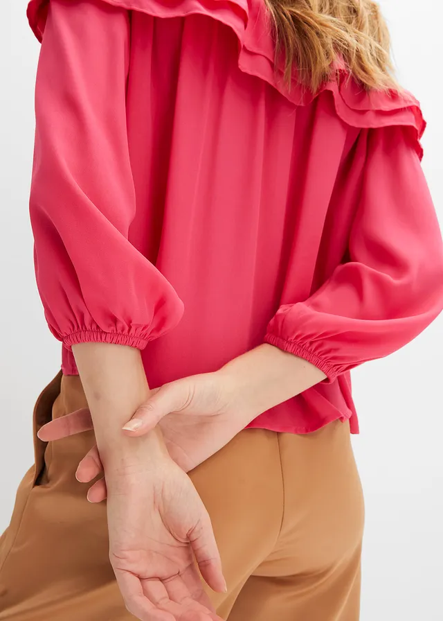 Carmen blouse van gerecycled polyester • donkerpink • product-page.page-title-suffix