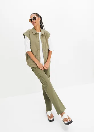 Oversized shirt van soepele vicose, Kleur: wit