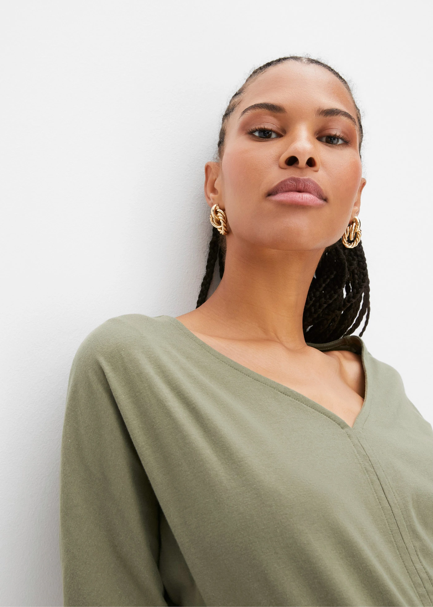 Shirt van biologisch katoen • olijfgroen • bonprix online shop