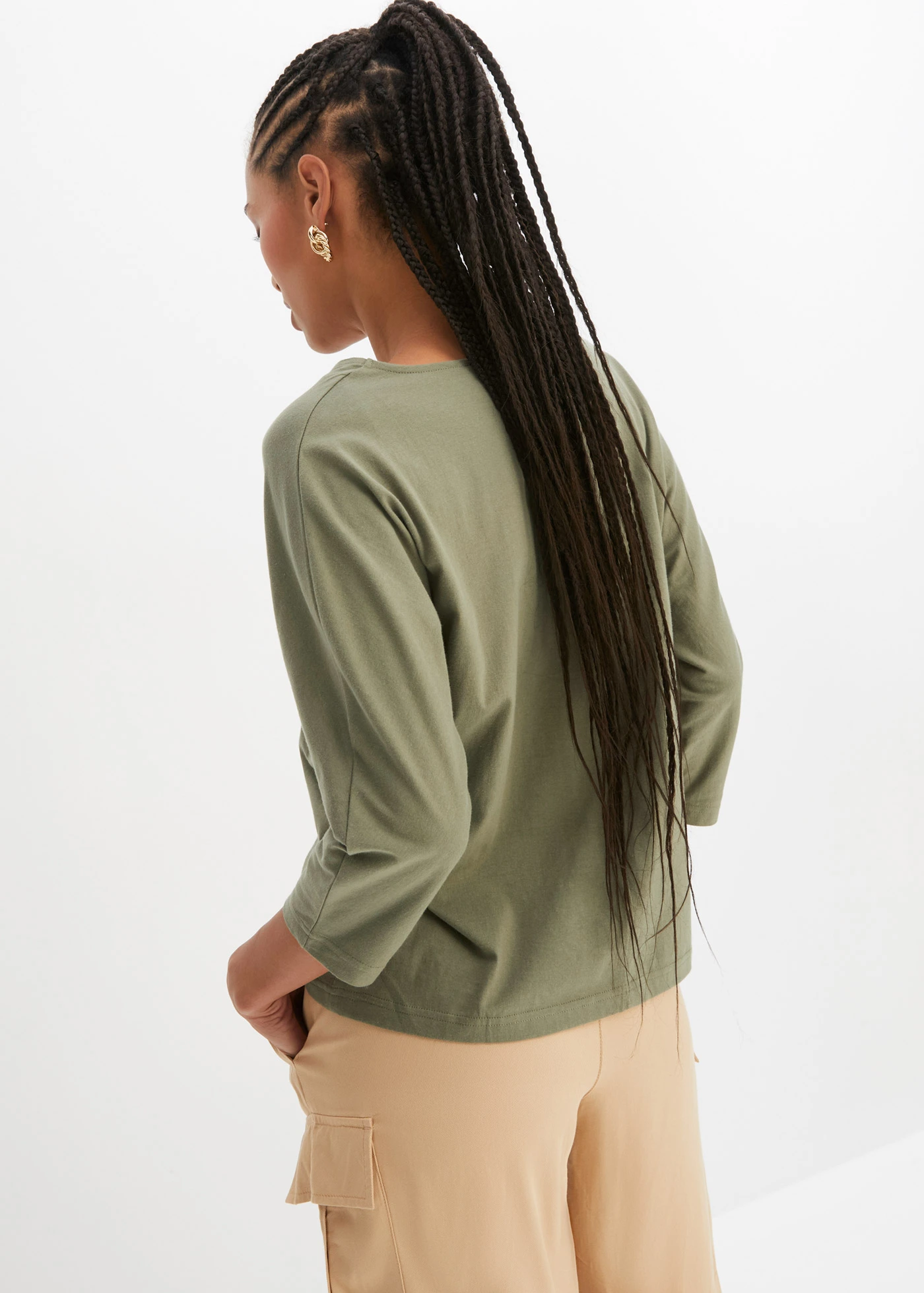 Shirt van biologisch katoen • olijfgroen • bonprix online shop