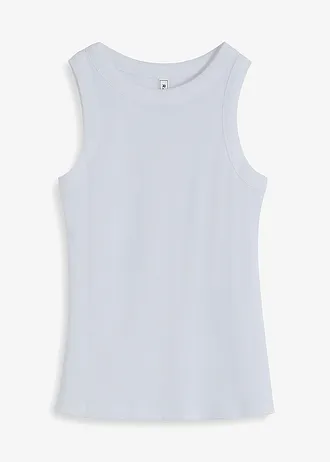 Geribde top met racerback van biologisch katoen