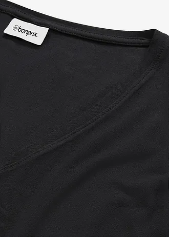 Bluză lungă din amestec de viscoză • negru • magazin bonprix