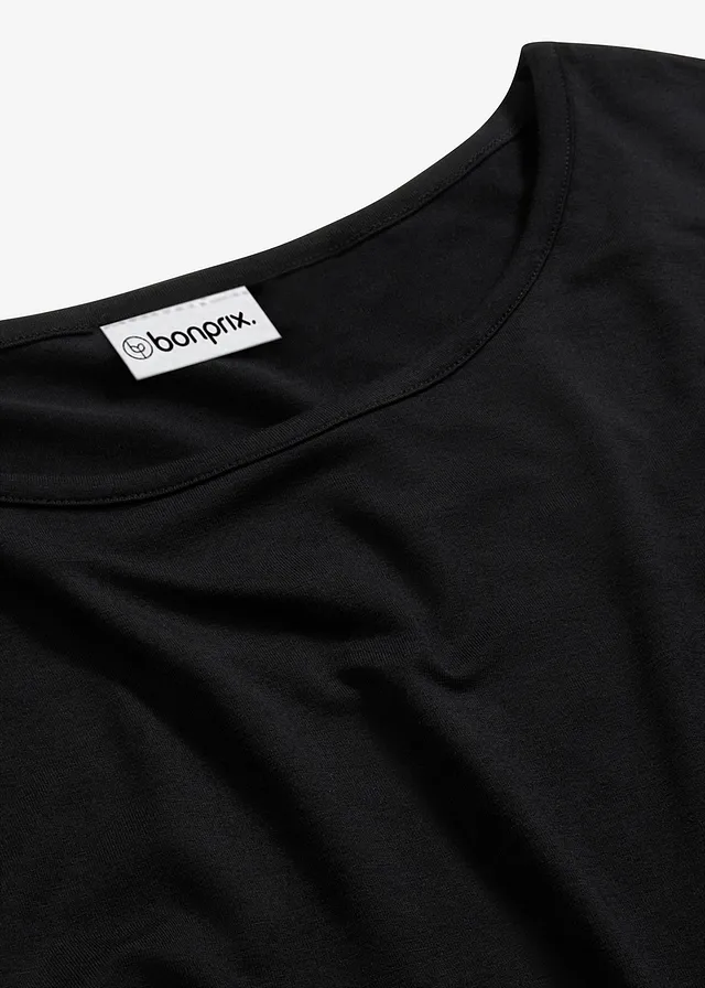 T-shirt boxy en viscose extensible • noir • product-page.page-title-suffix