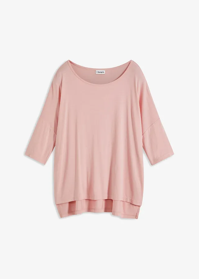 T-shirt boxy z miękkiego materiału z wiskozą